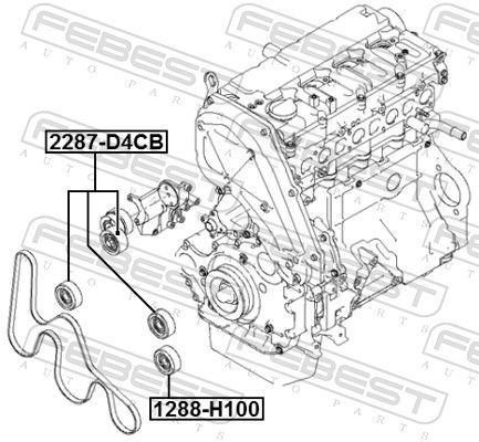 Febest 1288H100 Ролик обвідної