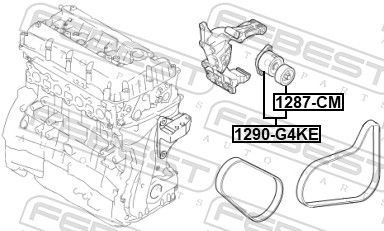 Febest 1290G4KE Натяжник ременя