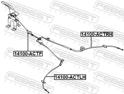 Febest 14100ACTF Трос ручного гальма