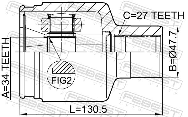 Febest 1411REXIIPT ШРУС внутрішній 34x47.7x27