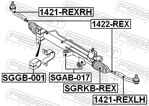 Febest 1422REX Осьовий шарнір, поперечна кермова тяга