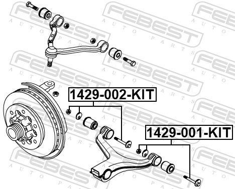 Febest 1429001KIT Болт з ексцентриком Ремкомплект