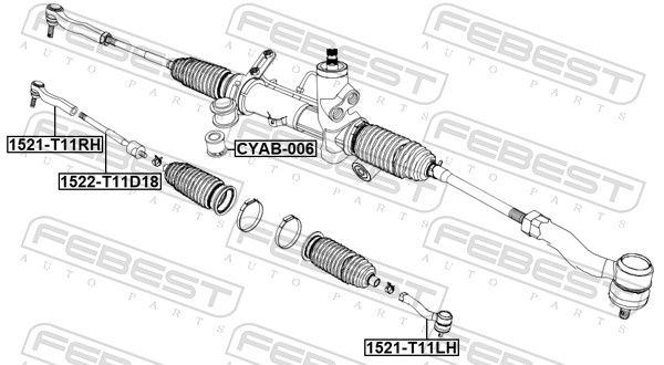 Febest 1522T11D18 тяга рульова d18