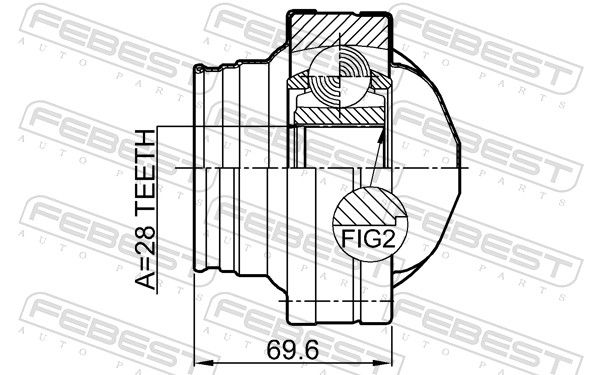 Febest 1611639 ШРКШ внутрішній 28x94