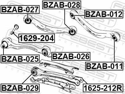 Febest 1629204 Гвинт для коригування розвалу