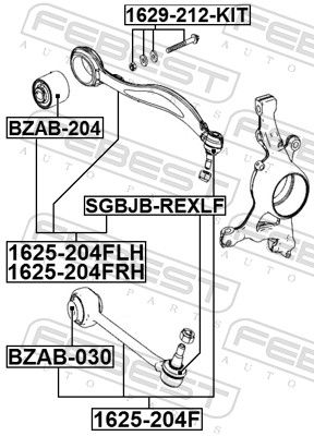 Febest 1629212KIT Комплект гвинтів для коригування розвалу