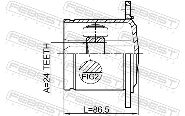 Febest 1711Q5LH ШРУС внутрішній 24x104