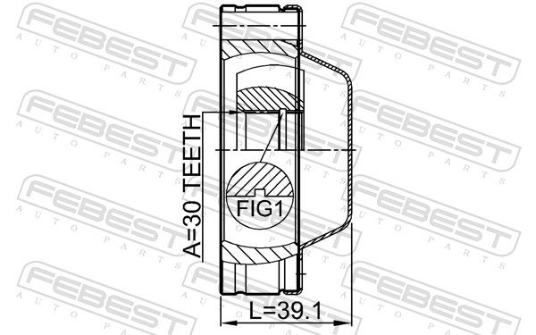 Febest 1811MOKFSHA Шрус карданного валу передній 30x74