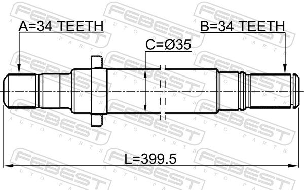 Febest 1812ZAFCRH піввісь права 34x400x34