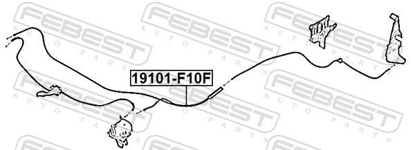 Febest 19101F10F Трос приводу відкривання замку капота