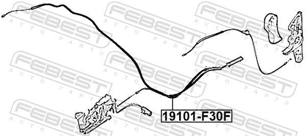 Febest 19101F30F Трос приводу відкривання замку капота