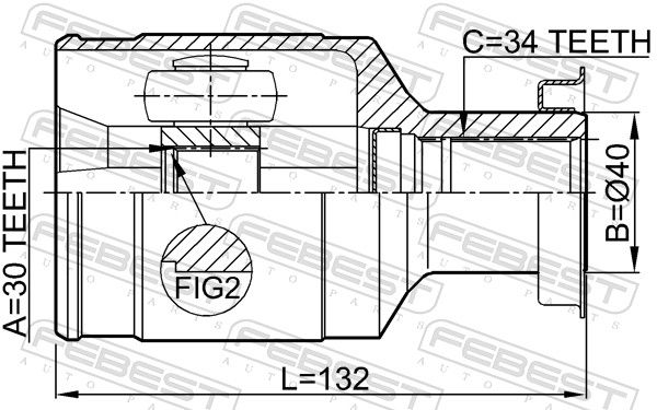 Febest 2011MAGLH шрус внутрішній 30x40x34