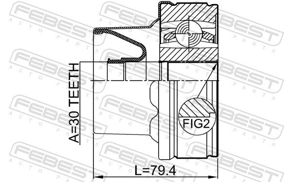 Febest 2011NITSHA шрус карданного валу 30x86