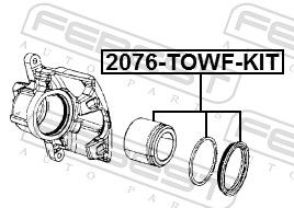 Febest 2076TOWFKIT Поршень супорта гальмівного переднього ремкомплект