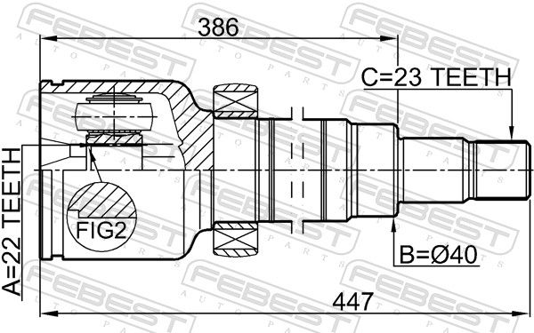 Febest 2111FOCIIMTRH ШРКШ внутрішній правий 22x40x23
