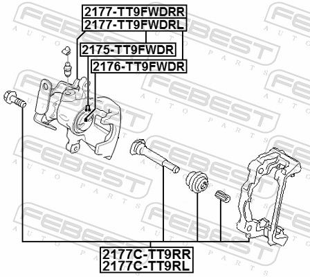 Febest 2177CTT9RL скоба заднього лівого гальмівного супорта