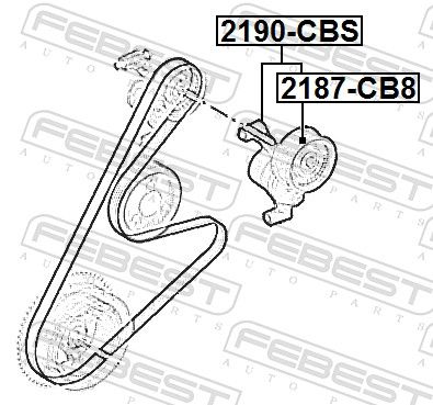 Febest 2187CB8 Ролик натяжителя ременя грм