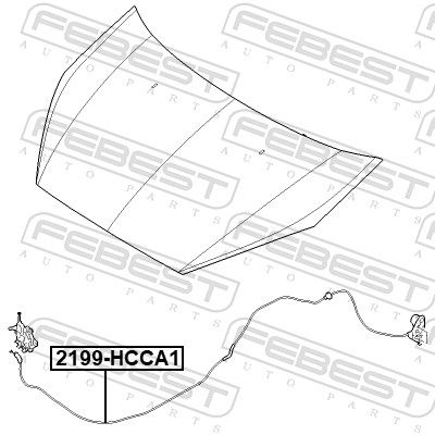 Febest 2199HCCA1 Трос приводу відкривання замку капота