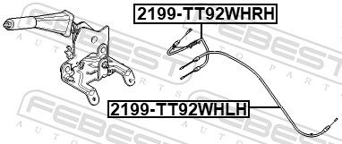 Febest 2199TT92WHRH Трос ручного гальма правий