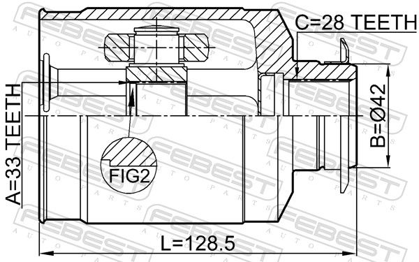 Febest 2211XM12RH ШРУС внутрішній правий 33x42x28