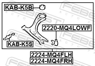 Febest 2220MQ4LOWF Нижній/верхній кульовий шарнір