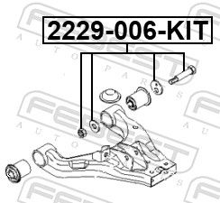 Febest 2229006KIT Болт з ексцентриком ремкомплект (болт, шайба, гровер, гайка)