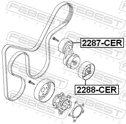 Febest 2287CER ролик натяжний комплект