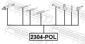 Febest 2304POL монтажний Комплект барабанних колодок