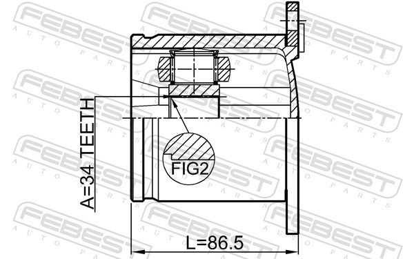 Febest 2311CCLH шрус внутрішній 34x100