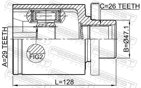 Febest 2311T5ATLH шрус внутрішній лівий 29x47.1x26