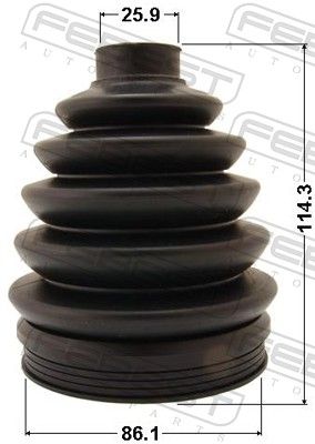 Febest 2317PB6 Пильовик ШРКШ зовнішній комплект PVC 86.1x114.3x25.9