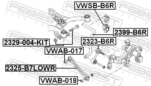Febest 2399B6R Стабілізатор задній D20.7