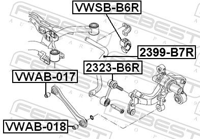 Febest 2399B7R Стабілізатор задній D21.7