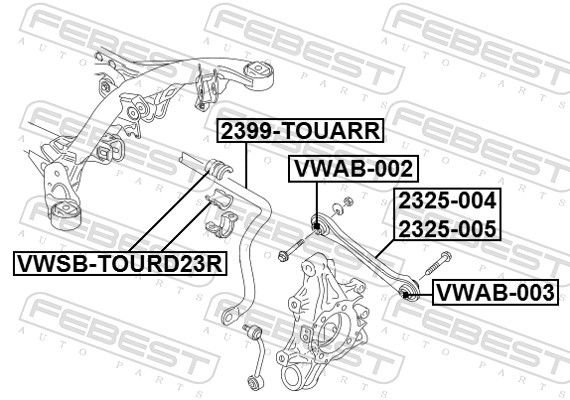 Febest 2399TOUARR стабілізатор задній d24.6