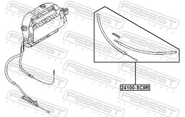 Febest 24100SCIIR Трос ручного гальма комплект