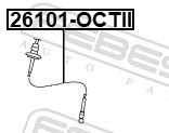 Febest 26101OCTII Трос приводу відкривання замку капота