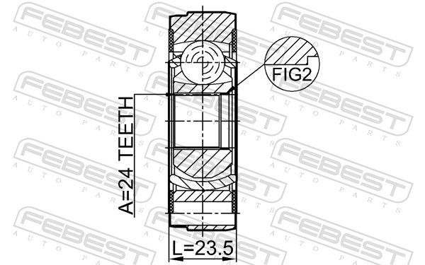 Febest 2711XC90SHA ШРУС карданного валу 24x78
