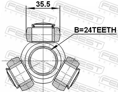 Febest 2716C30 Муфта з шипами, приводний вал