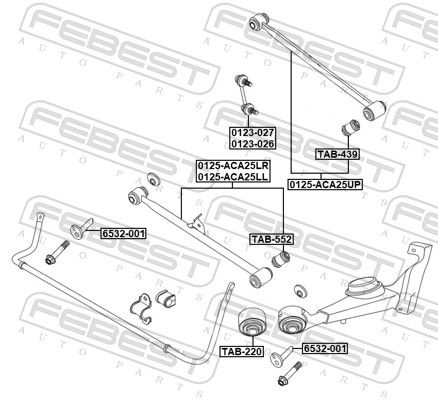 Febest 6532001 Чаша холостого ходу, балка осі