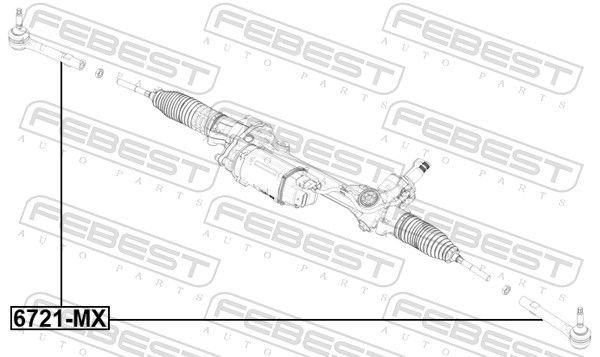Febest 6721MX Наконечник, поперечна кермова тяга