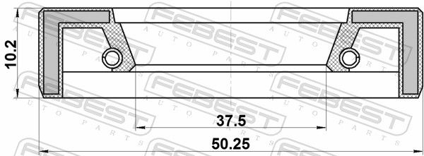 Febest 95FAY39501012X Сальник приводу (комплект) 37.5x50.25x10.2x11.5