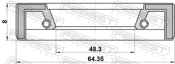 Febest 95FAY50640808X Сальник приводу 48.3x64.35x8x8