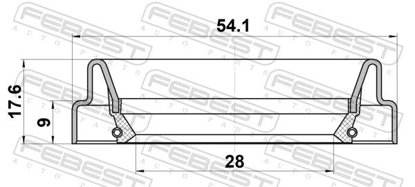 Febest 95FDS30540918X сальник півосі 28x54.1x9x17.6