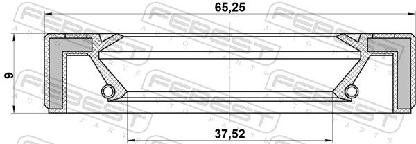 Febest 95GAY39650909R сальник приводу 39x65x9