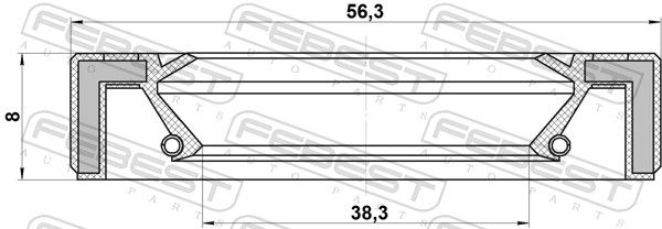 Febest 95GAY40560808X Сальник приводу 38.3x56.3x8