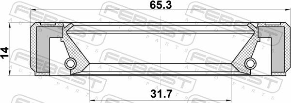 Febest 95GBS33650914R Сальник півосі 31.7x65.3x9x13.7