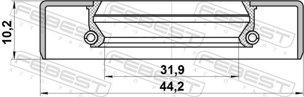 Febest 95GDS34441010X сальник приводу 31.9x44.2x10.2