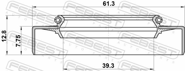 Febest 95GDW41610813L Ущільнювальне кільце вала, приводний вал