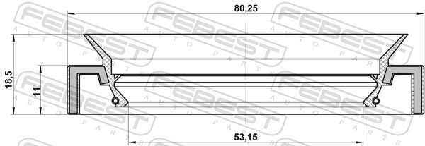 Febest 95HAS55801118C Сальник приводу 53.15x80.25x11x18.5