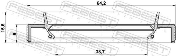 Febest 95HBY40640916R сальник приводу 40x64x9x15.6